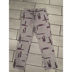 Babylon LA Graphic Print Pants Grey Purple Streetwear Mens Size 34 NWT